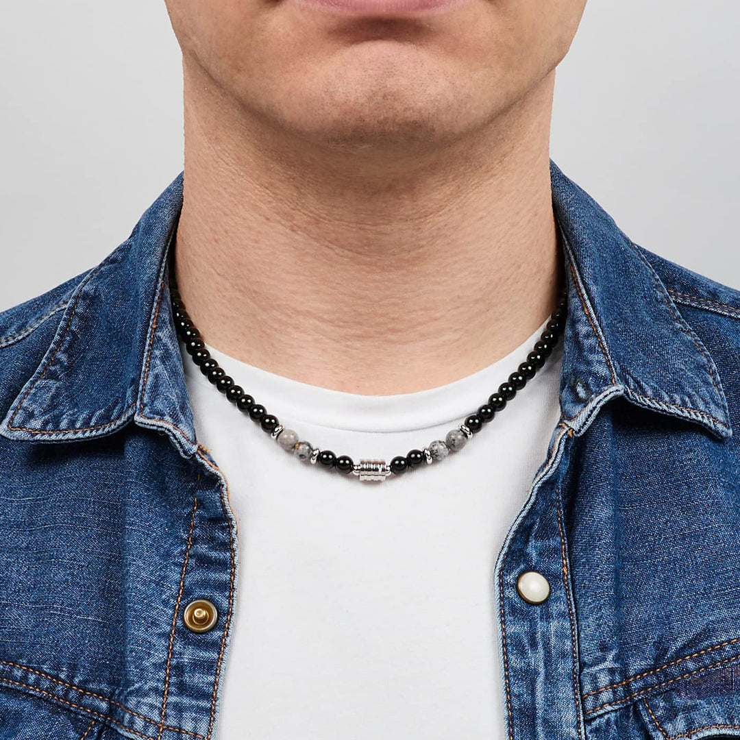Handgemachte Herren Tigerauge Onyx Perlenkette Kette Natürliche Edelsteine Heilung Kristallschmuck (