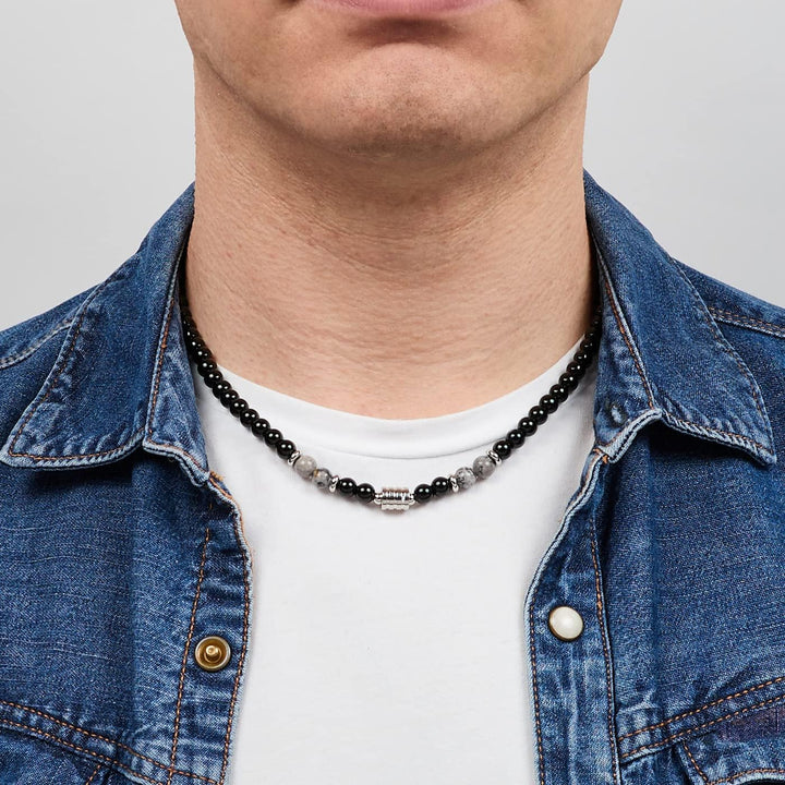 Handgemachte Herren Tigerauge Onyx Perlenkette Kette Natürliche Edelsteine Heilung Kristallschmuck (
