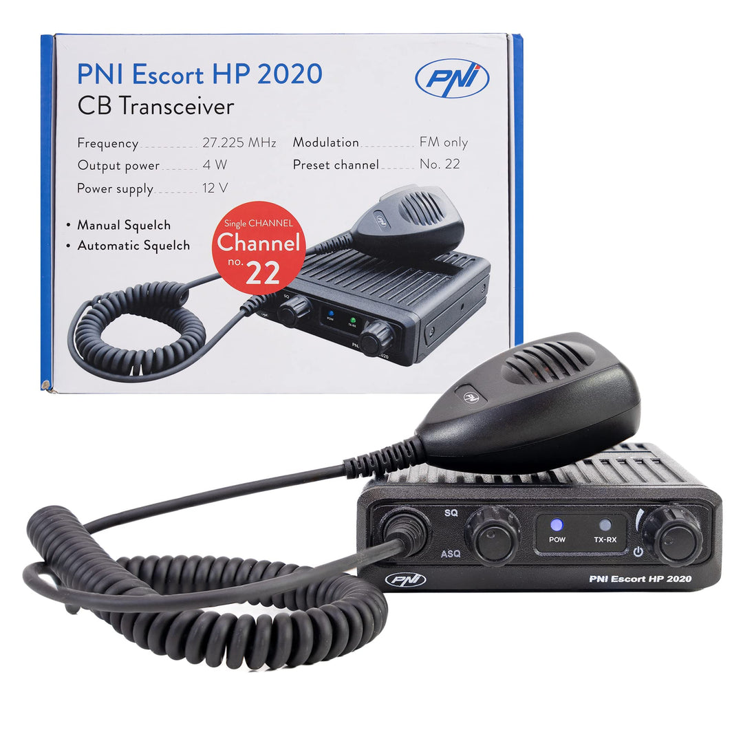 CB Radiosender PNI Escort HP 2020 EIN einziger Kanal 22 Frequenz 27,225 MHz nur FM, ohne Rauschen, w