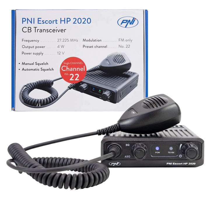 CB Radiosender PNI Escort HP 2020 EIN einziger Kanal 22 Frequenz 27,225 MHz nur FM, ohne Rauschen, w