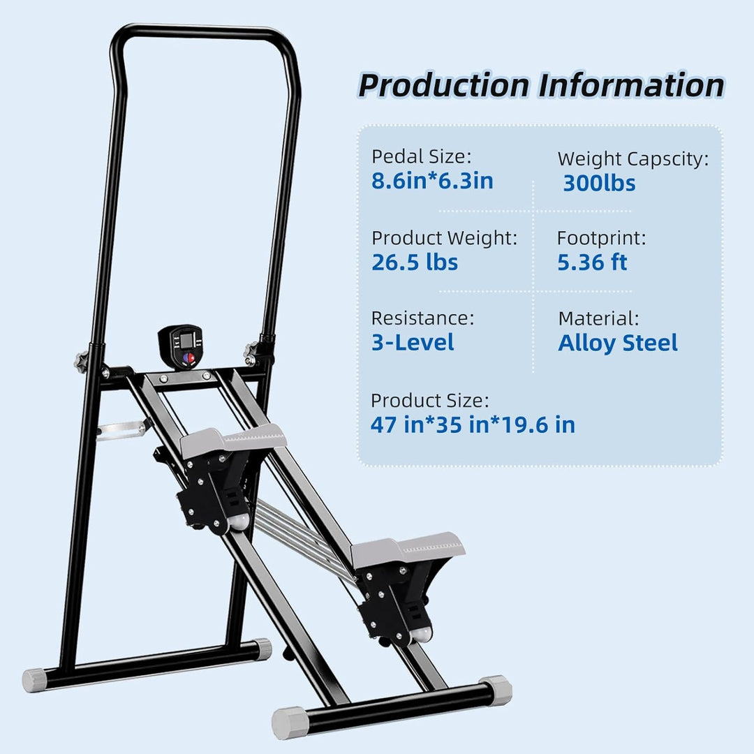 Stair Stepper für Zuhause, Stairmaster mit Einstellbarem 3 Stufen Widerstand für Ganzkörpertraining,