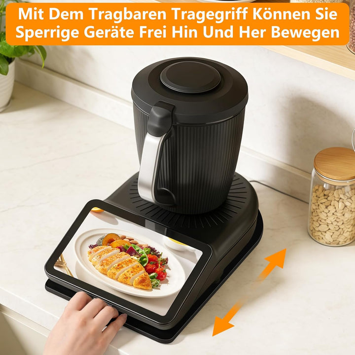 SelfTek Gleitbrett für Thermomix TM7 Zubehör, Wiegepalette kompatibel mit Thermomix TM7 mit 360° rol