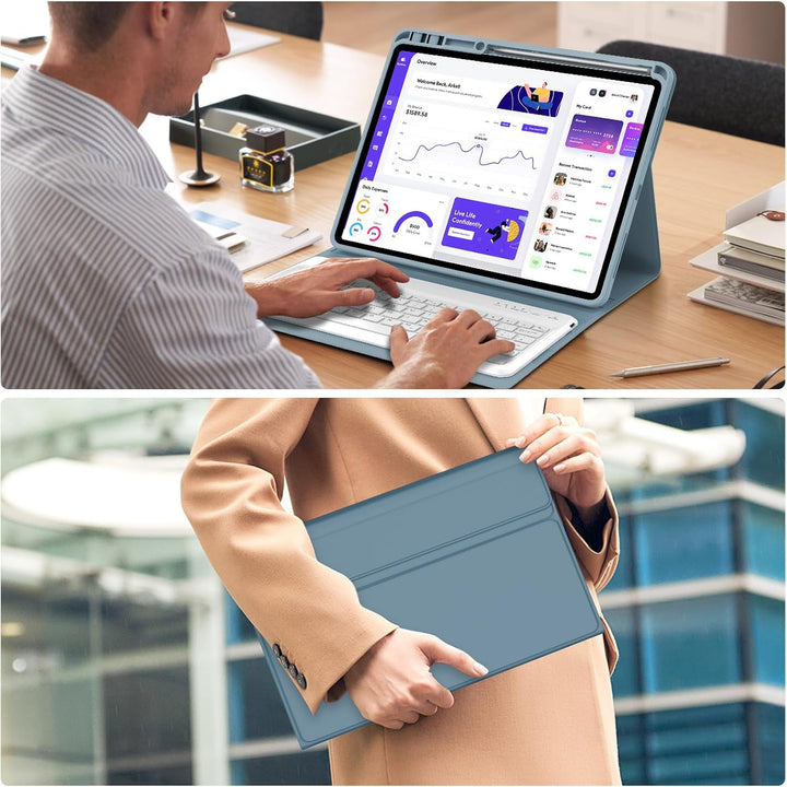Hülle Tastatur für Lenovo Idea Tab Pro 12.7 Zoll 2025 (TB-373FU/TB-375FC) Smogblau Lenovo Idea Tab P