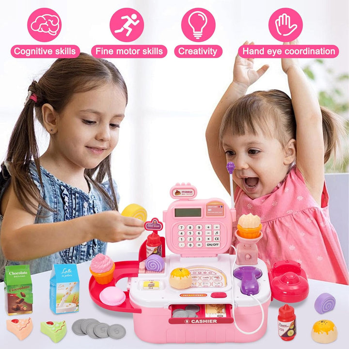 Spielzeug Für Kinder Spielzeug Supermarkt Registrierkasse Mit Scanner, Mit Taschenrechnerfunktion, L