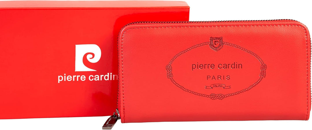 Pierre Cardin Damen geldbörse,Frauen geldorse, Mädchen, schön, gross, geräumig, Kunstleder, Geschenk