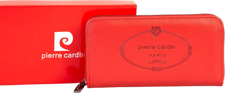 Pierre Cardin Damen geldbörse,Frauen geldorse, Mädchen, schön, gross, geräumig, Kunstleder, Geschenk