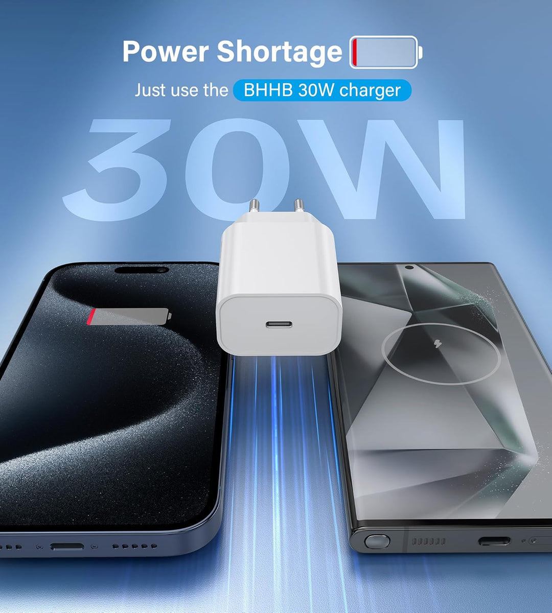 30W USB C Ladegerät, USB C Adapter, PD 3.0 i-Phone Schnellladegerät Netzteil, Ladestecker Power Stec