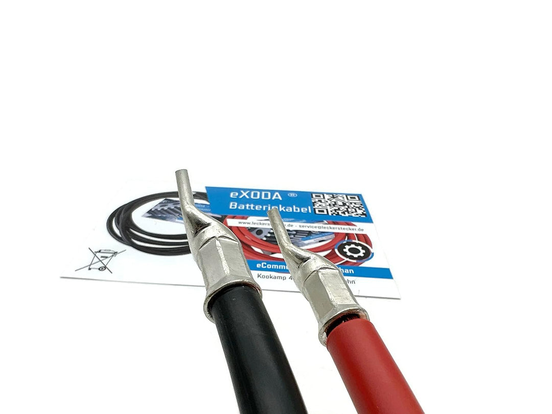 Exoda 50mm² Batteriekabelset 50cm M8 Kabelschuhe rot schwarz bis 8064 Watt 672A 12V flexibel aus 99.