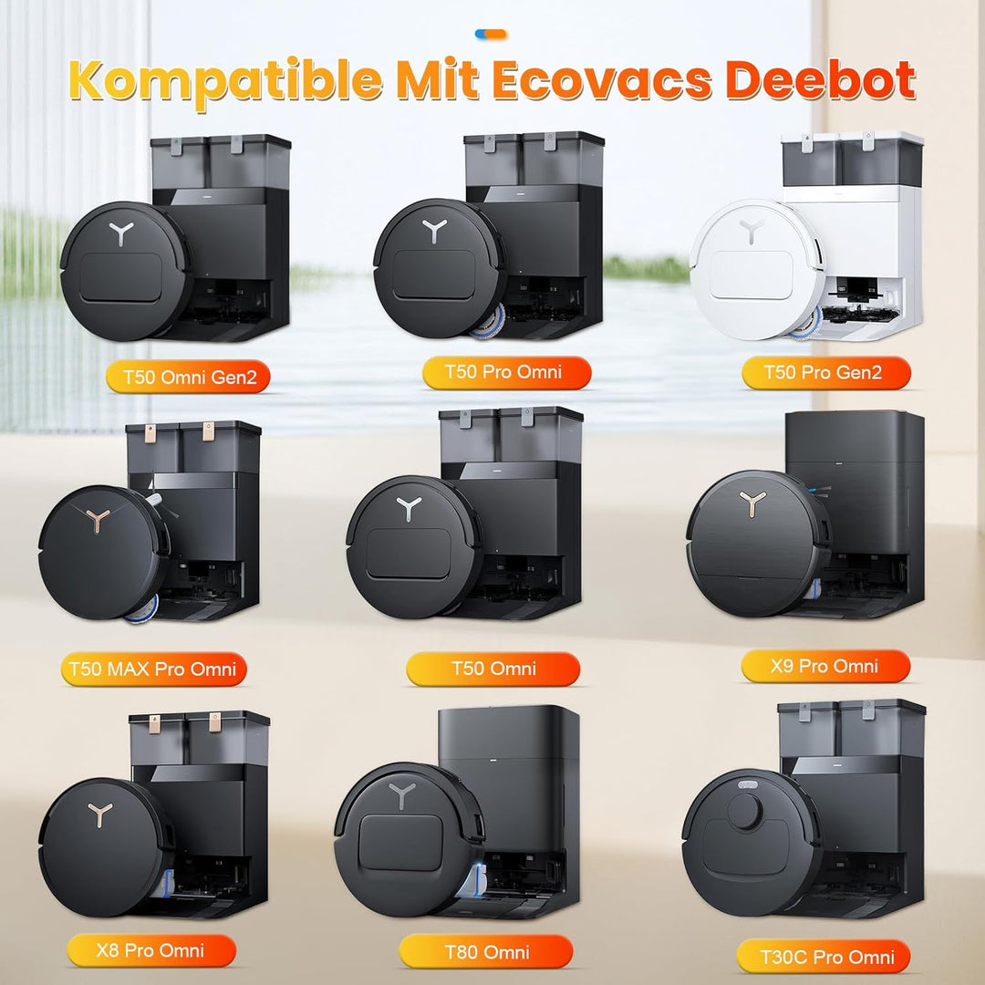 16 Stück Antibakterielle Staubbeutel für Ecovacs Deebot X8/X9 Pro Omni, T50 Omni/T50 Pro Omni/T50 Ma