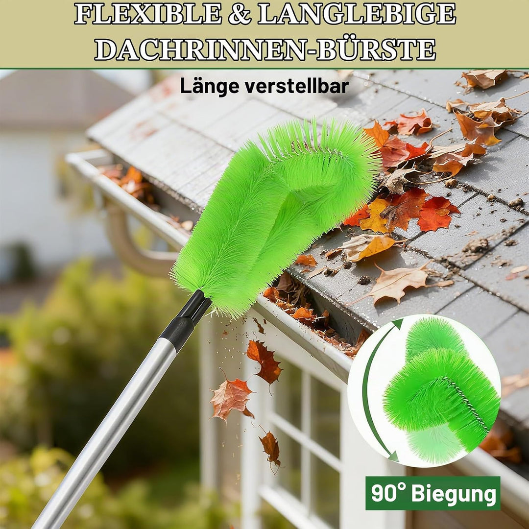 400cm Dachrinnenreiniger Dachrinnenbürste und Reinigungslöffel Schaufel 2 in 1, Regenrinnen Reiniger