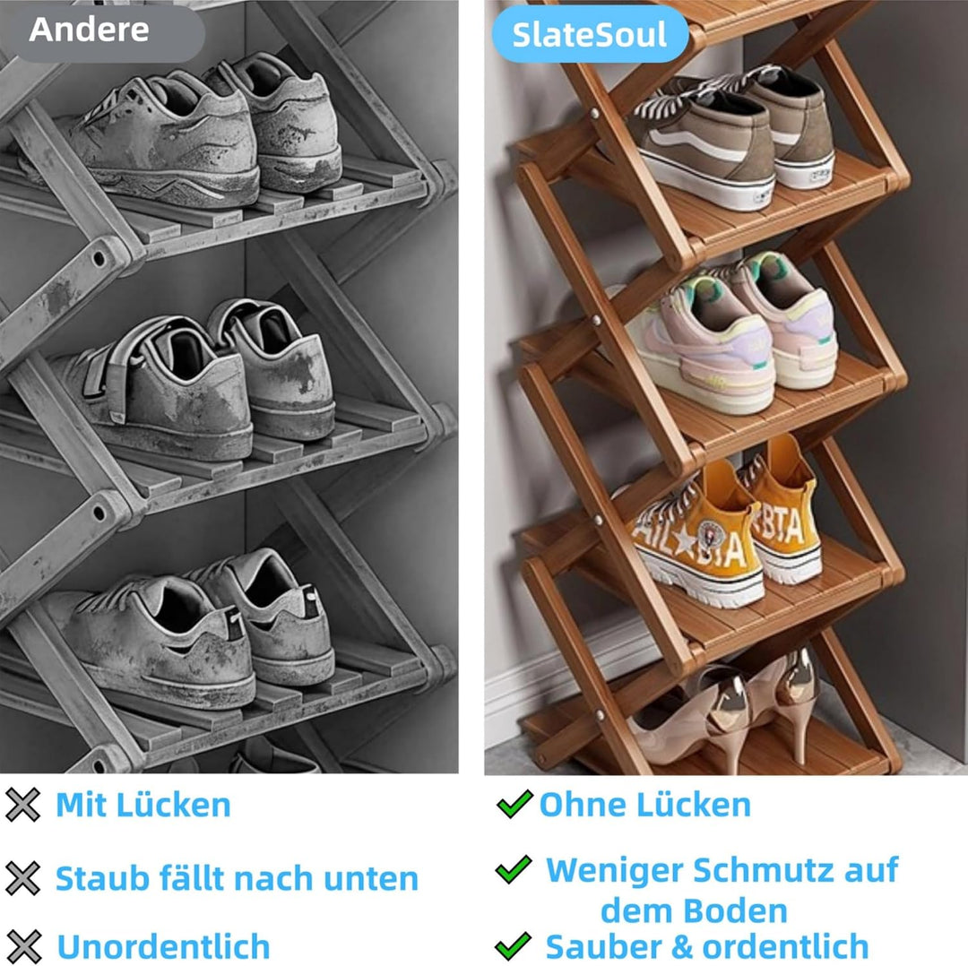 schuhregal klein, faltbar, platzsparend und multifunktional | schuhregal platzsparend, 5 Etagen, Bam