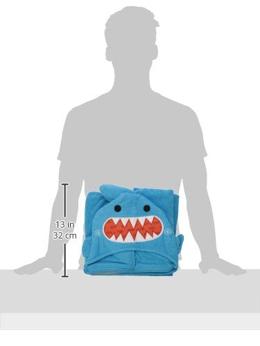 Zoocchini 100 Percent Cotton Kids Hooded Towel, Sherman the Shark Blau, Blau