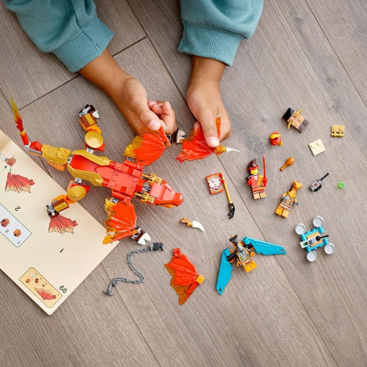 LEGO 71762 NINJAGO Kais Feuerdrache EVO, Drachen Spielzeug ab 6 Jahren mit Feuerdrachen- und Schlang
