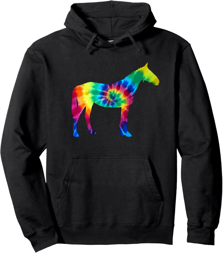 Pferd Tie Dye Vintage Hippie Reiten Reiterin Pferde Pullover Hoodie