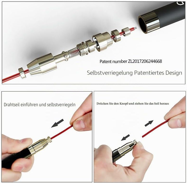 2-in-1 Speed Rope: 2mm for Boxing/MMA & 3mm for CrossFit - Tool-Free Adjustable Cable System with Du