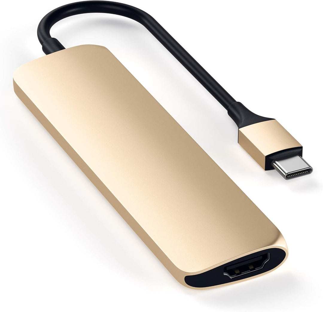 SATECHI 4-in-1 USB-C Hub Slim Classic Multiport Adapter mit 4K mit 60Hz HDMI, 60W PD Ladefunktion, 2