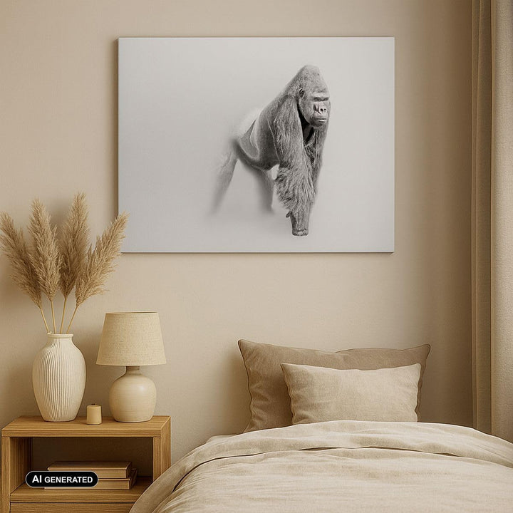 Bilder auf Leinwand 100x70cm Leinwandbild mit Rahmen Orang-Utan Tier Gross Wanddeko Bild Schlafzimme
