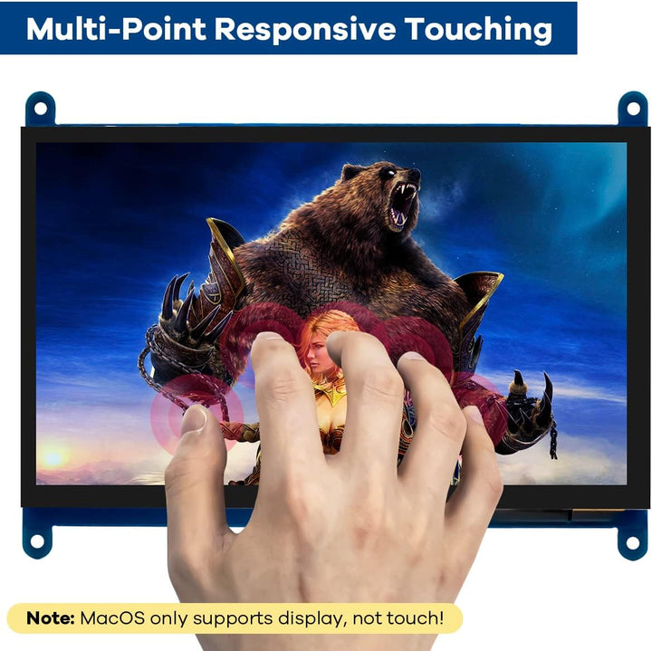 LAFVIN 7 Zoll IPS LCD Touch Screen Display Panel 1024×600 kapazitiver Bildschirm HDMI Monitor für Ra