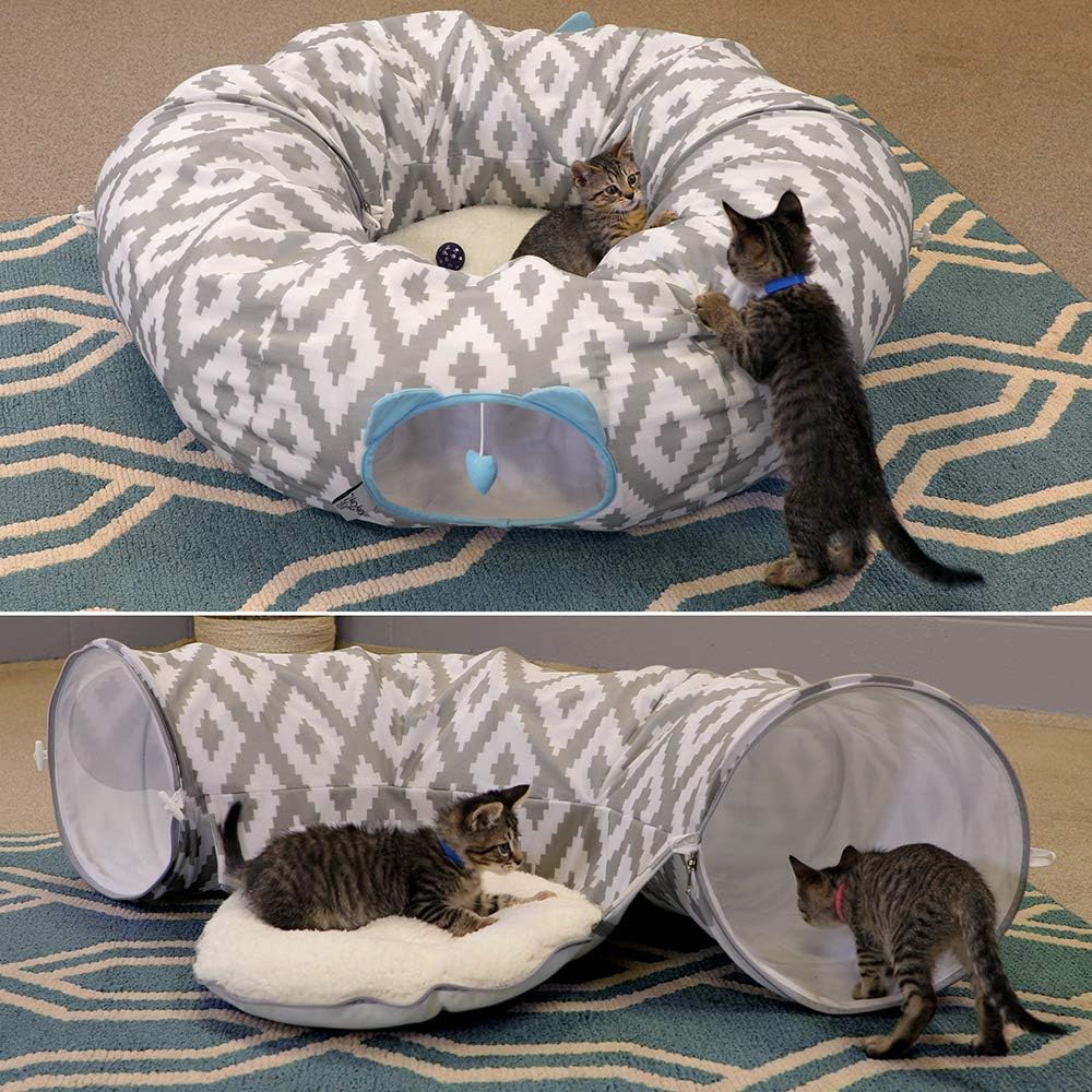 Kitty City Grosses Katzentunnelbett Katzenbett Pop Up Bett Katzenspielzeug Weihnachtsbaum Standard,