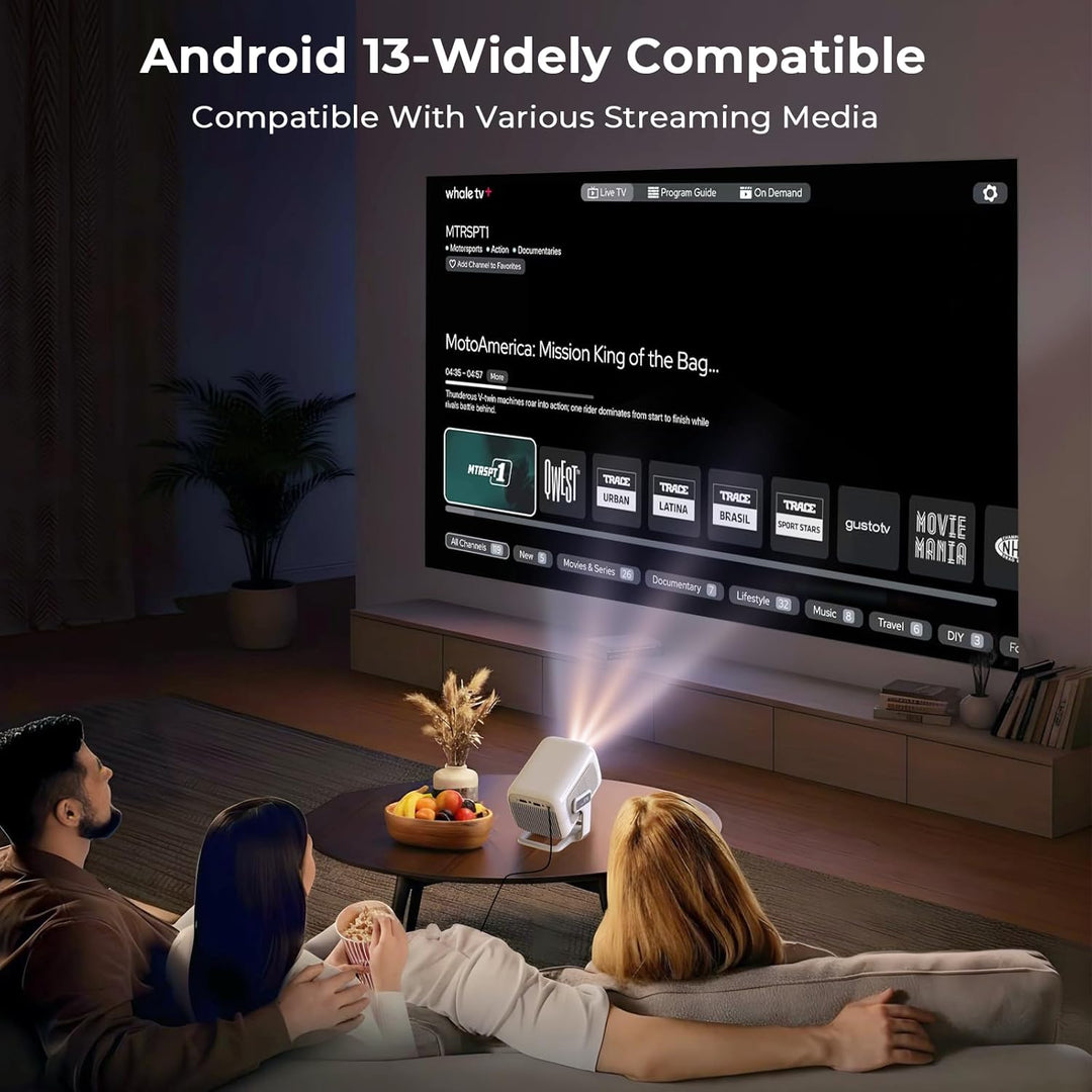 [Compatible with Netflix] Smart Beamer Native 1080P FHD 4K Unterstützung Projektor 1200 ANSI Google