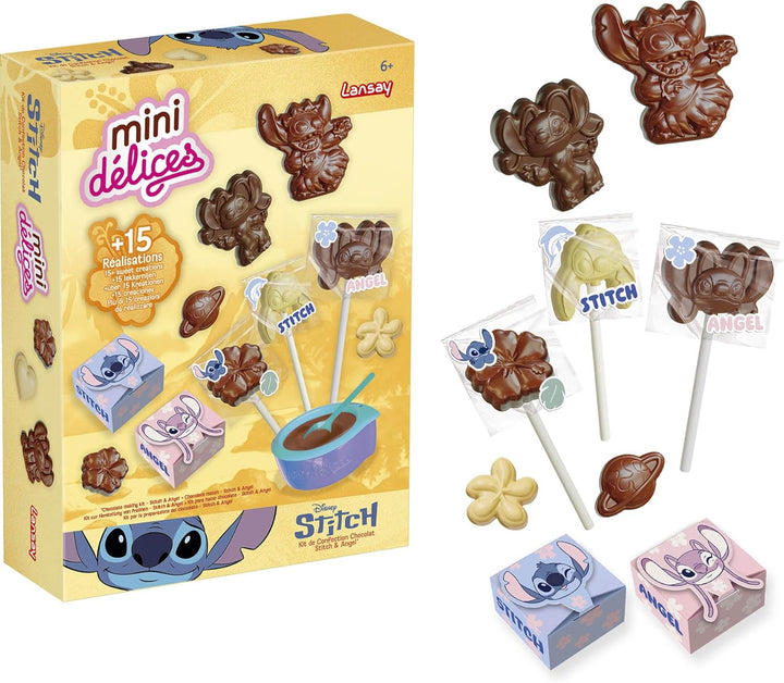 Lansay - MINI Delices Schokoladenwerkstatt Stitch & Angel - Kreativset für Kinder ab 6 Jahren - DIY