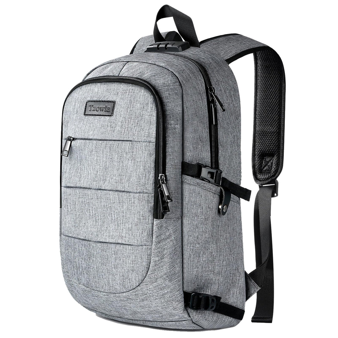 Tzowla Anti Diebstahl Laptop Rucksack für Herren,Rucksack Wasserdicht mit USB-Ladeanschluss und Schl