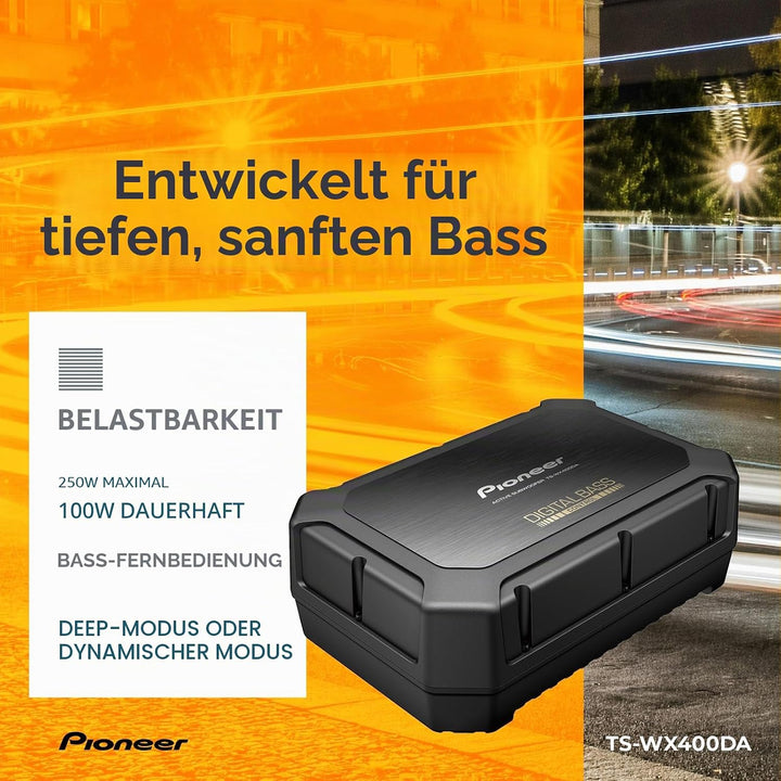 PIONEER TS-WX400DA Class-D Aktivsubwoofer mit digitaler Bassregelung für tiefedynamische Bässe (250