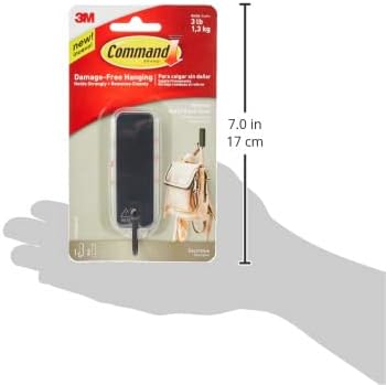 Command 17034MB-EF Haken, Medium, matt, Schwarz, 17034MB, Einheitsgrösse (Packung mit 2) Gebürsteter