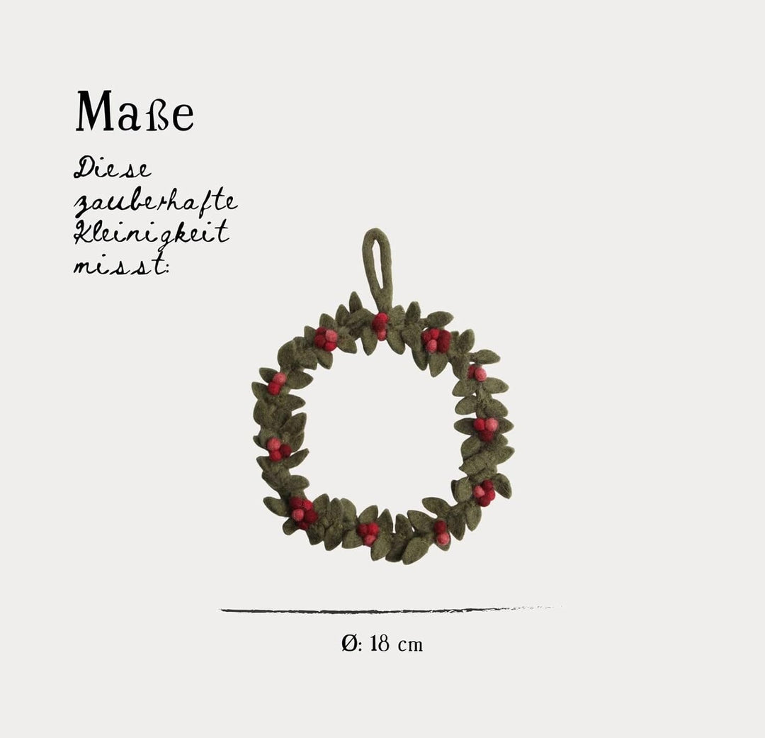 Én Gry &amp; Sif Türkranz I Hand-Made &amp; fair-Trade Kranz aus Filz, skandinavische Deko für Herbst Winter