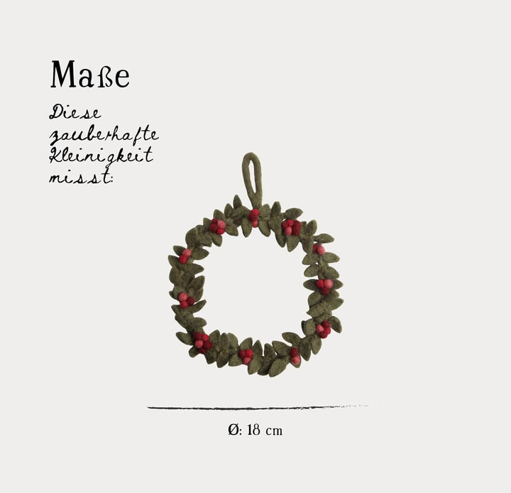 Én Gry &amp; Sif Türkranz I Hand-Made &amp; fair-Trade Kranz aus Filz, skandinavische Deko für Herbst Winter