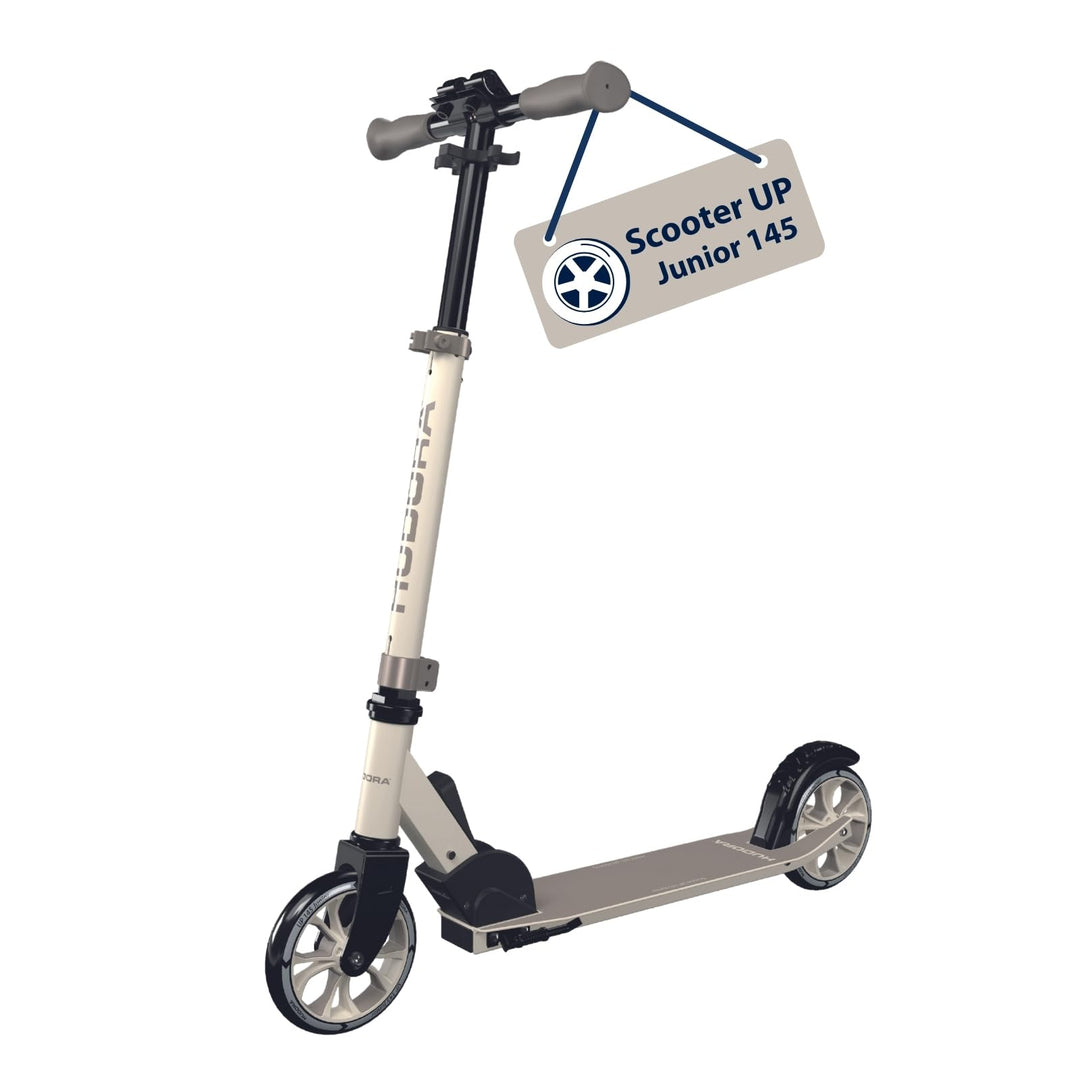 HUDORA Scooter Up 145 Junior - Hochwertiger & sicherer Kinder Roller ab 3 Jahre - Zusammenklappbarer