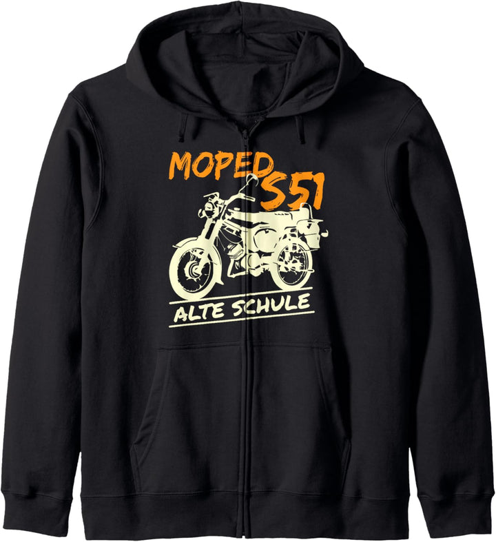 Alte Schule Simson S51 Fanartikel Moped Kapuzenjacke