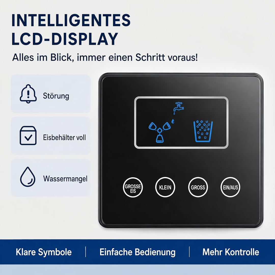 3-In-1 Eiswürfelbereiter mit Kaltwasserfunktion für Haus Küche Bar Café | 16 Eiswürfel 600G Eis Schn