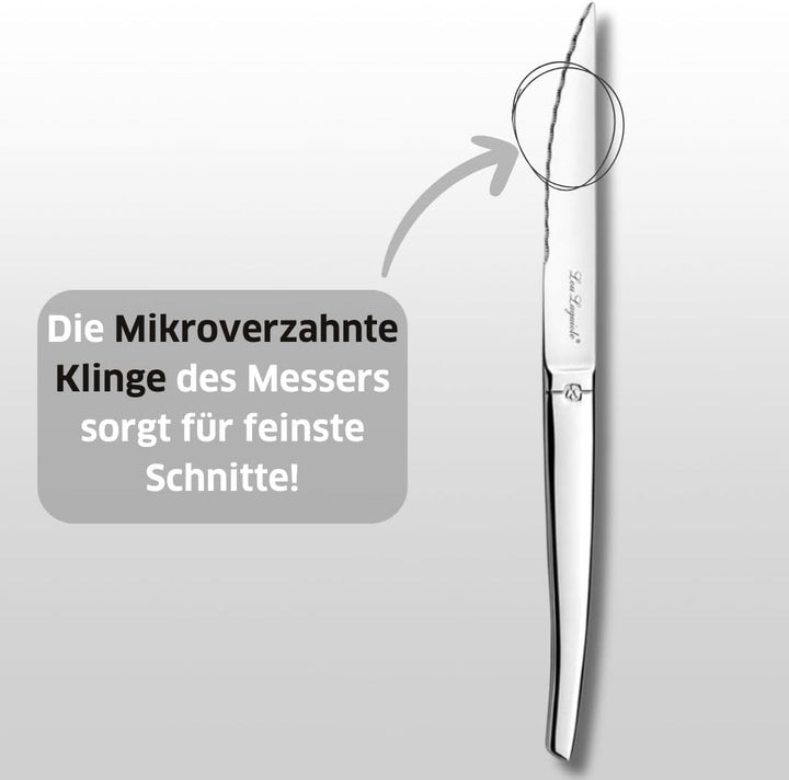 LOU LAGUIOLE - JET | Besteck Set 6 Personen | 24-teilig | Spülmaschinenfest | aussergewöhnlicher Cha