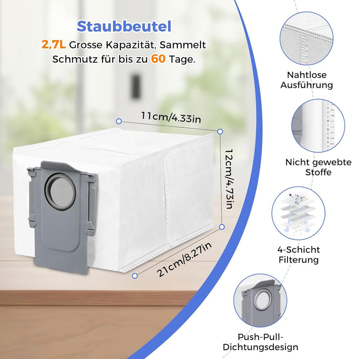 26 Stück Zubehör für Roborock Qrevo Curv/Qrevo Edge S5A/Qrevo Edge/Qrevo Curv S5X/Qrevo S5V Saugrobo