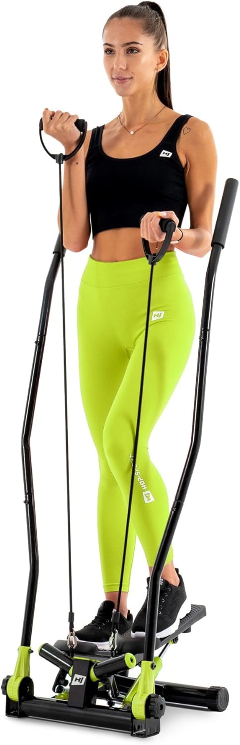 Hop-Sport Swing Stepper HS-45S Slim Up-Down-Side-Stepper für Zuhause - Ganzkörpertraining - inkl. Tr