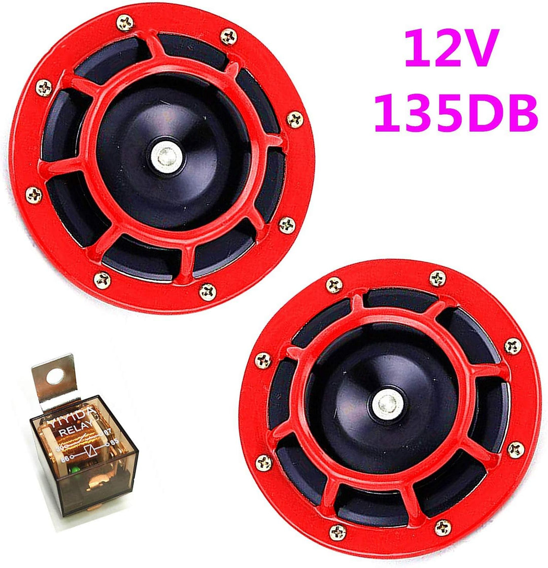 Car Horn Autohupe12V Disc Typ Auto Hupe Super laut High und Low Twin Horn Kit Metall lufthupe mit Ha
