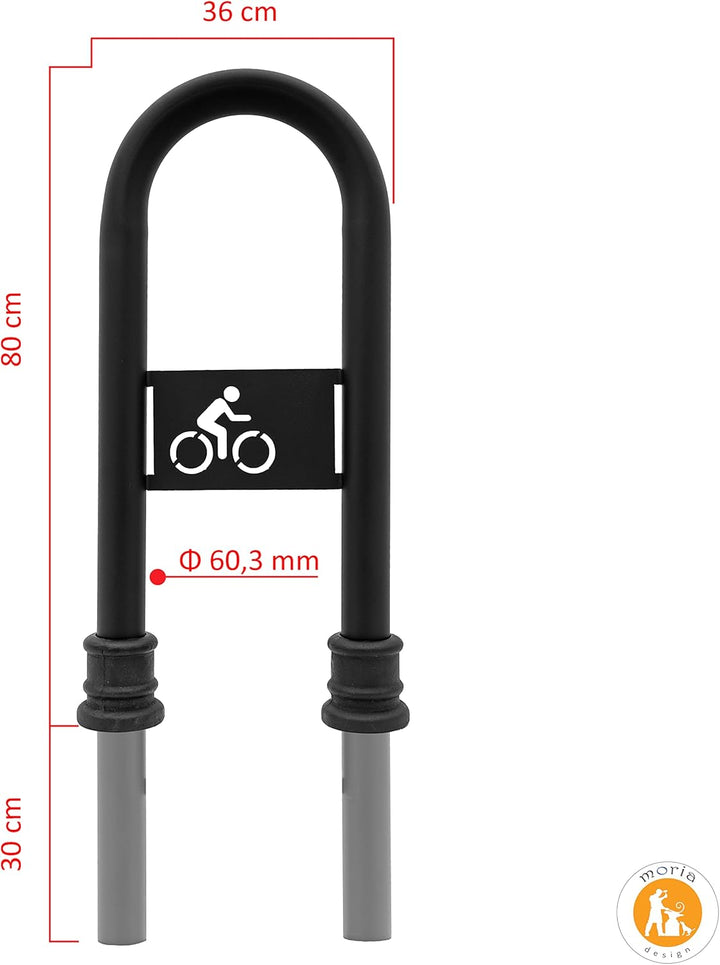 MORIA DESIGN Fahrradständer 110 x 36cm Fahrrad-Logo Bodenparker für 2 Fahrräder | stabiler Fahrradha