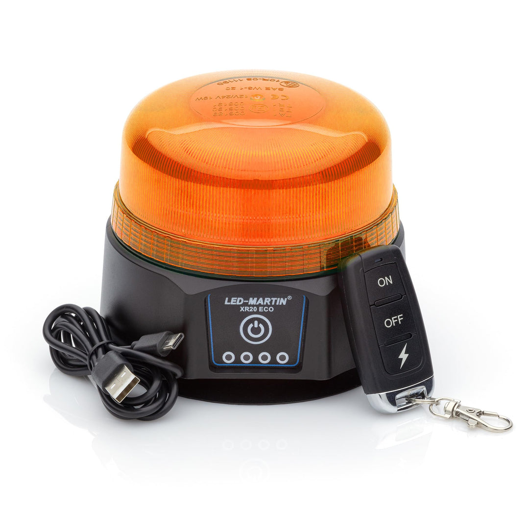LED-MARTIN® - XR20 ECO Rundumleuchte - gelb - Magnet - AKKU - USB ladbar - 220km/h DEKRA geprüft - E