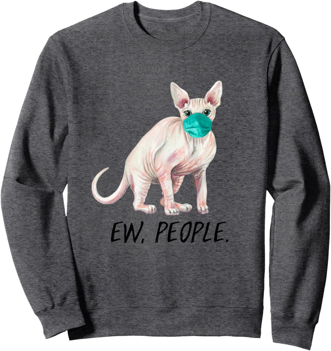 SPHYNX Katze mit Gesichtsmaske Mundschutz Nacktkatze Sweatshirt