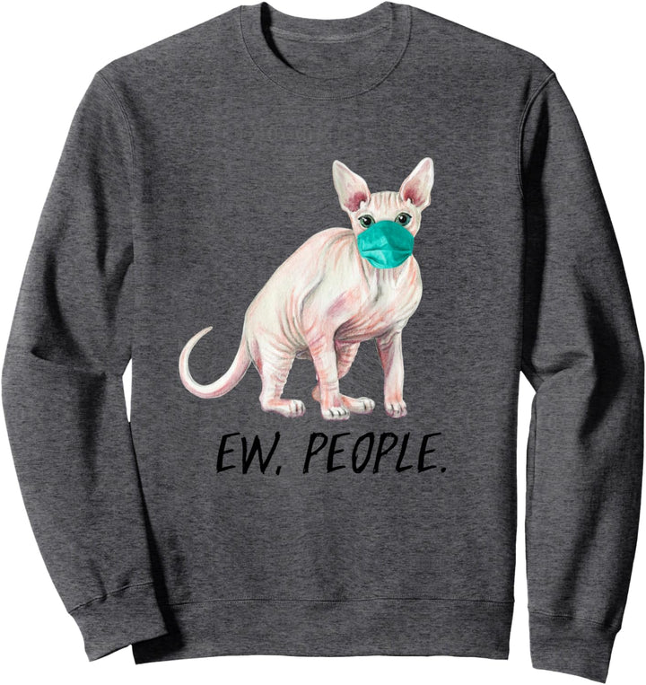 SPHYNX Katze mit Gesichtsmaske Mundschutz Nacktkatze Sweatshirt