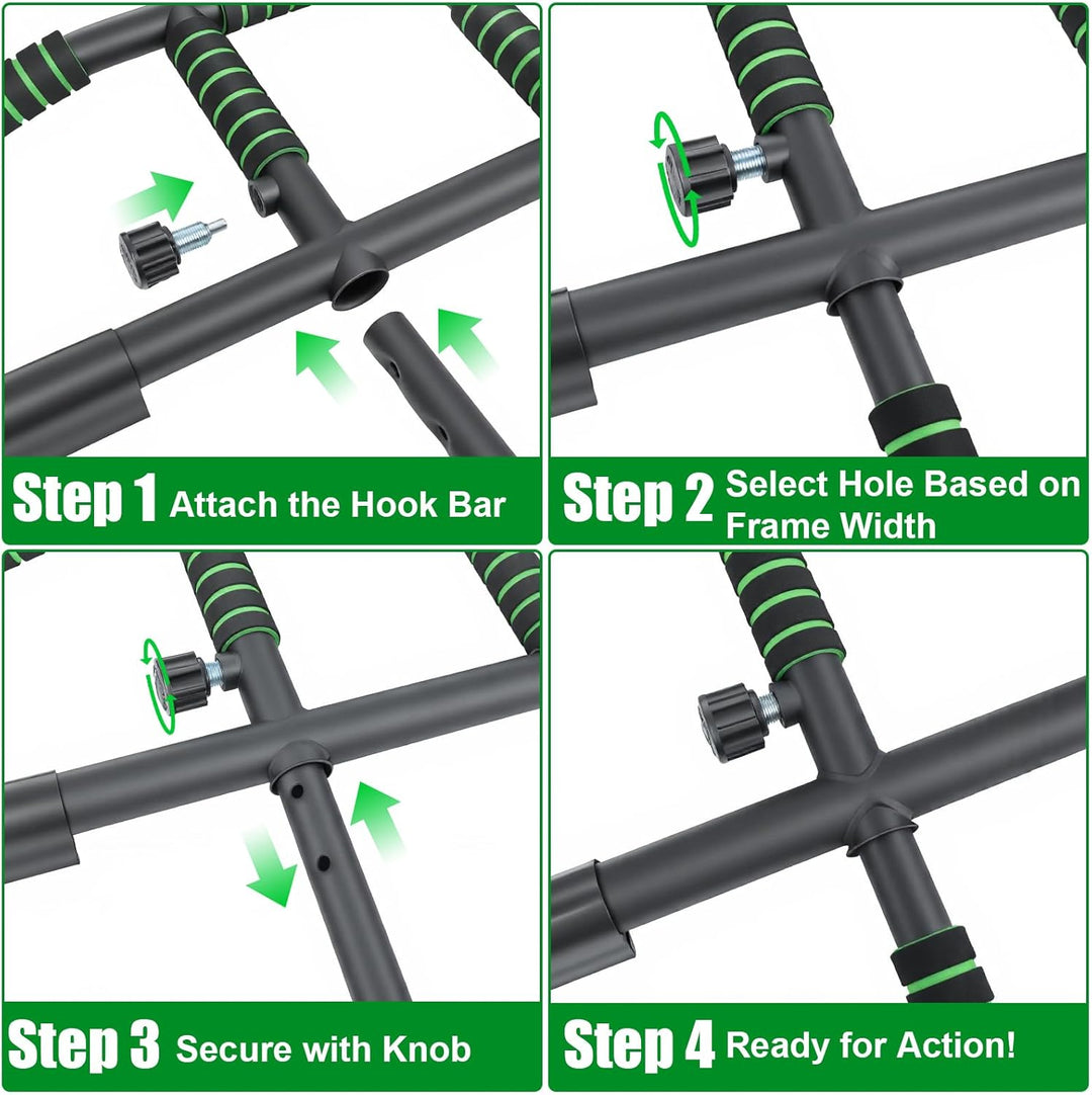 Klimmzugstange Türrahmen Ohne Schrauben, Pull Up Bar Door Frame mit 10 Griffpositionen für Vielseiti