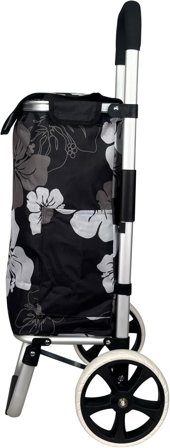 Alu Trolley Einkaufstrolley Tasche Einskaufsroller Einkaufswagen (Schwarz), Schwarz