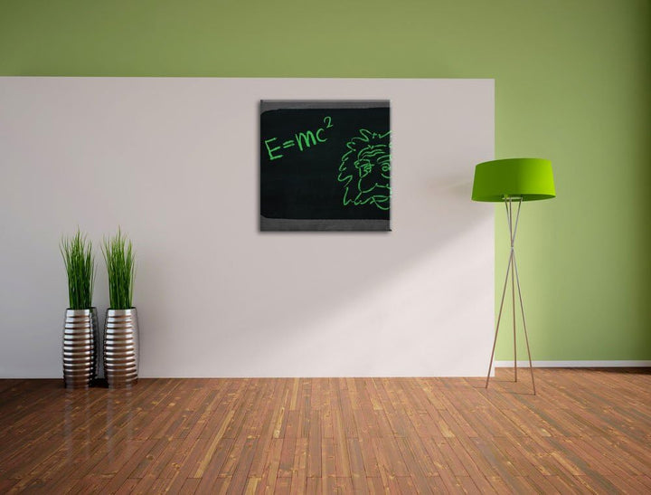 Pixxprint Albert Einstein als Leinwandbild/Grösse: 70x70 cm/Wandbild/Kunstdruck/fertig bespannt, 70x