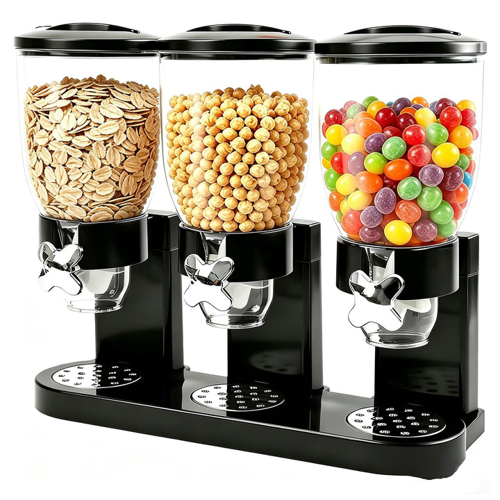 Cereal Dispenser 2L, Dreifacher Müsli Verteiler für die Arbeitsplatte, Müslispender 3er Set Luftdich