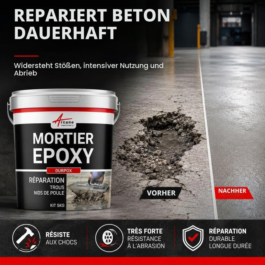 Epoxid-Reparaturmörtel für Löcher und Schlaglöcher: DURPOX - 5 kg, 5 kg