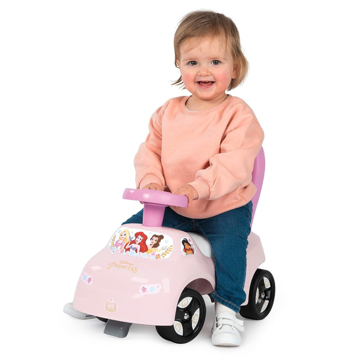Smoby Disney Princess Rutscher – wendiges Kinderfahrzeug mit Hupenlenkrad – Rückenstütze, Staufach,