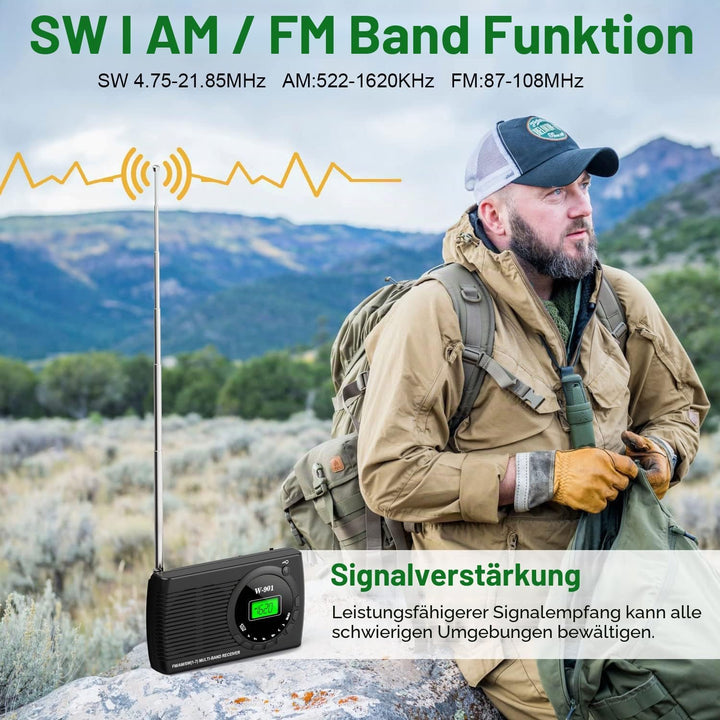 Tendak Tragbares Radio, kleines tragbares Radio FM/AM (MW) /SW, Transistor Radio mit hervorragendem