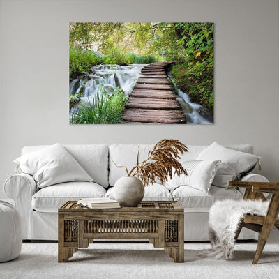 Bilder auf Leinwand 100x70cm Leinwandbild Nationalpark Natur Kieselsteine Gross Wanddeko Bild Schlaf