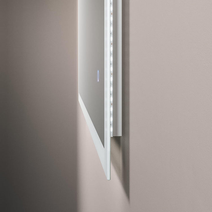 Spiegel Badezimmer Beleuchtung 60x80 cm Dekorative Wandspiegel Silber mit Rahmen Led Badspiegel Bele